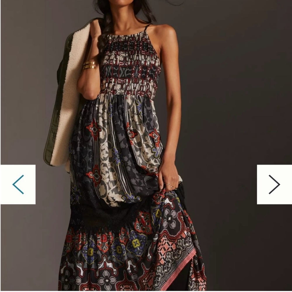 Anthropologie Multicolor Patterned Maxi Dress